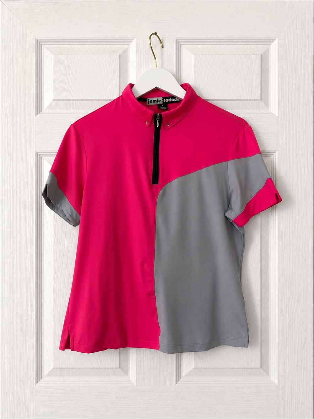 jamie sadock Hot Pink Quarter Zip Polo Summer Golf Fashion M